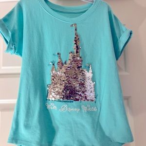 Brand new without tags Disney Parks flippy sequin girls tshirt, size S